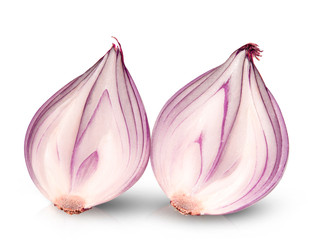 fresh red onion isolated on white background