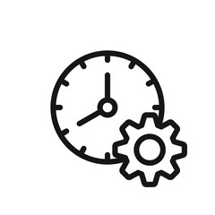 Time management vector icon. Clock and gear icon.