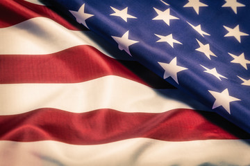 Flag Of The United States Of America. Symbol of freedom and democracy. Easy toning photo.
