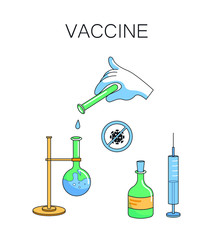 concept of vaccination, injection, diabetes. isolated vector illustration. Medical immunization. invent novel coronavirus treatment and prevention. precaution and fighting with virus 2019-ncov