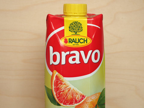 RANKWEIL - APR 2020: Rauch Red Orange Juice Packet