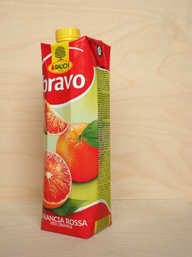 RANKWEIL - APR 2020: Rauch red orange juice packet
