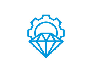 Diamond gear logo design vector template, Creative Diamond logo concept