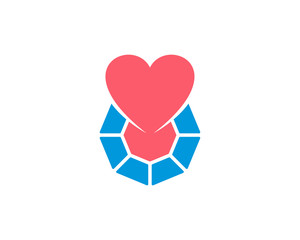 Love Diamond logo design vector template, Creative Diamond logo concept