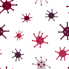 Vector seamless pattern of coronavirus. Vector virus illustration.