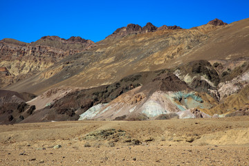 California / USA - August 22, 2015: The landscape around artist drive in Death Valley National Park, California, USA