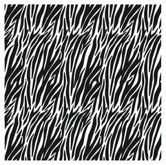 Zebra fur background. Animal skin print, tiger stripes. Abstract pattern, line texture fabric.  Black and white - equidae family vector.