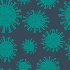 Coronavirus, covid-2019. Novel coronavirus (2019-nCoV). Microscope virus close up. Hand drawn style vector design illustrations. Seamless vector pattern.