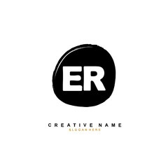 E R ER Initial logo template vector. Letter logo concept