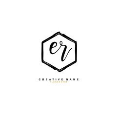 E R ER Initial logo template vector. Letter logo concept