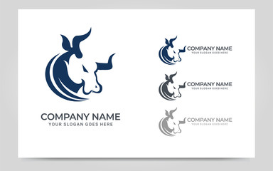 Modern abstract Bull logo design. Vector editable logo