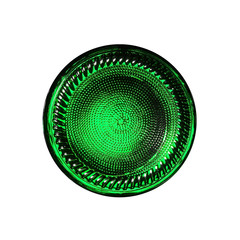 Bottom of green beer bottle, isolated on white background