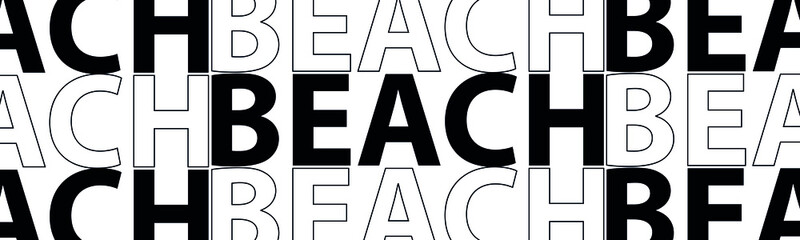 beach lettering. The illustration is isolated on a white background. Can be used for banners and web design.