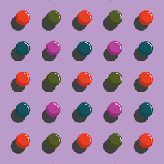 vector seamless abstract pattern with multicolor 3D ball on a pink background. 3D effect. optical illusion.