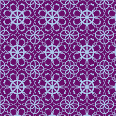 seamless abstract vector pattern made by joining mandalas, simple and beautiful ethnic pattern. arabic pattern in turquoise and purple color.