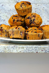 Homemade blueberry and lemon muffins
