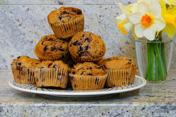 Homemade blueberry and lemon muffins