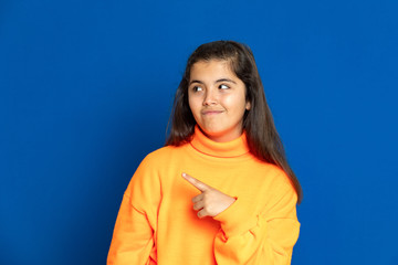 Preteen girl with yellow jersey