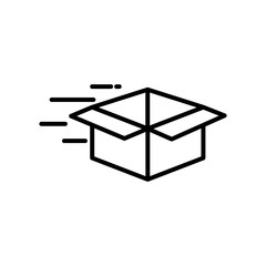 Delivery open box line style icon vector design