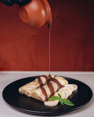 delicious desserts sweets home cooked pancakes stuffed with delicious eclairs