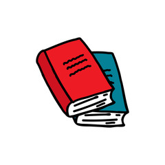books doodle icon, vector illustration
