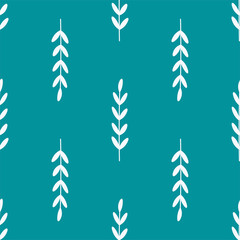White branches with leaves seamless repeat vector pattern for wrapping paper,prints,textile,fabrics.