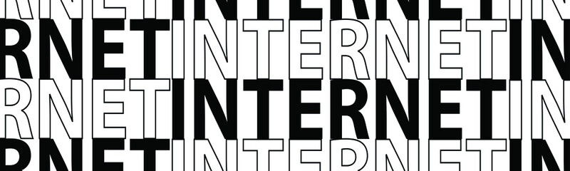 internet lettering. The illustration is isolated on a white background. Can be used for banners and web design.