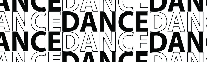 dance lettering. The illustration is isolated on a white background. Can be used for banners and web design.