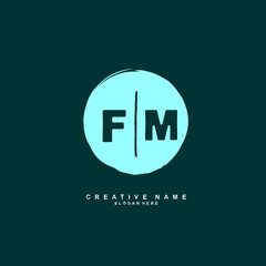 F M FM Initial logo template vector. Letter logo concept