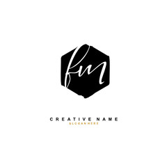 F M FM Initial logo template vector. Letter logo concept