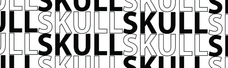 skull lettering. The illustration is isolated on a white background. Can be used for banners and web design.