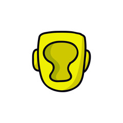 boxing helmet doodle icon, vector illustration