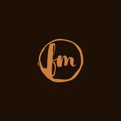 F M FM Initial logo template vector. Letter logo concept