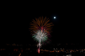 fireworks in the city