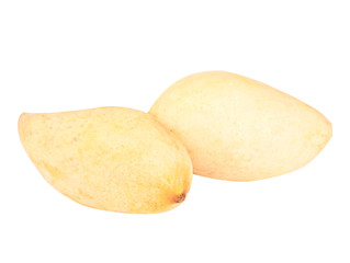 Ripe mangoes on a white background( Clipping path)