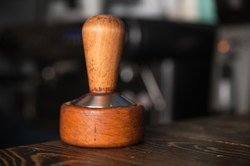 wooden coffee tamper