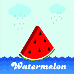Watermelon pattern vector. Cute vector pattern with watermelon slice 