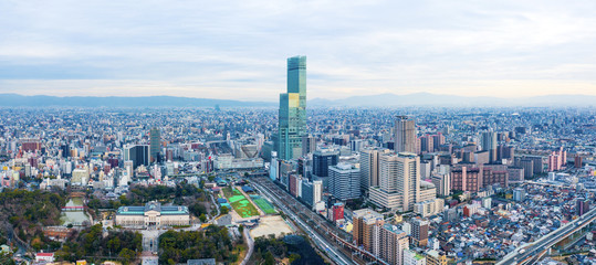 Obraz premium skyline cityscape of Osaka in Japan