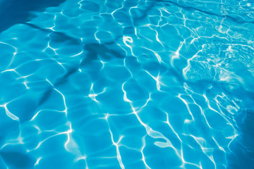 blue and clear water in the pool
