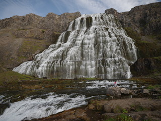 waterfall in the mountains dynjandi