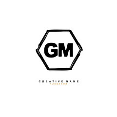 G M GM Initial logo template vector. Letter logo concept