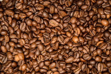 Roasted coffee beans. Background, wallpaper
