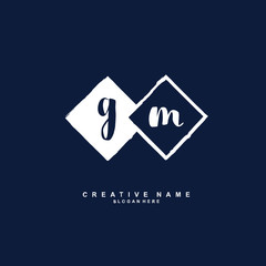 G M GM Initial logo template vector. Letter logo concept