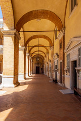 Palazzo Apostolico or Apostolic Palace gallery at Piazza della Madonna in Loreto, Italy 