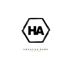 H A HA Initial logo template vector. Letter logo concept