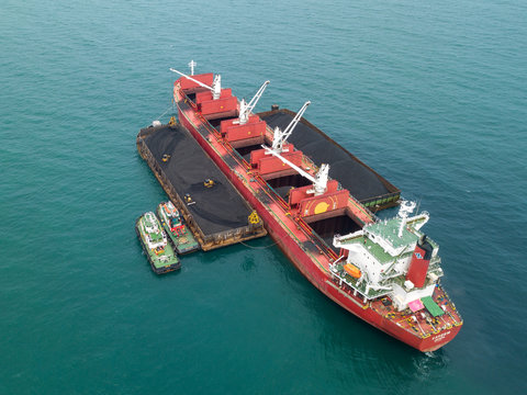 Coal Shipping On MV Aerial Photography