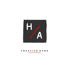 H A HA Initial logo template vector. Letter logo concept