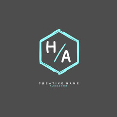 H A HA Initial logo template vector. Letter logo concept