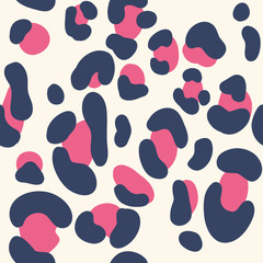 Plakat Leopard seamless pattern, wallpaper background, print texture wildlife animal, vector illustration.