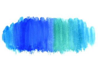 Bright blue abstract watercolor shape